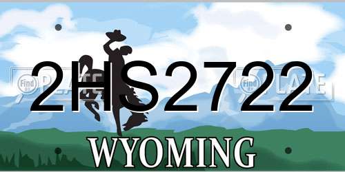 2HS2722 Wyoming License Plate