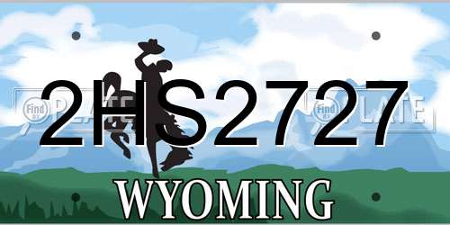 2HS2727 Wyoming License Plate