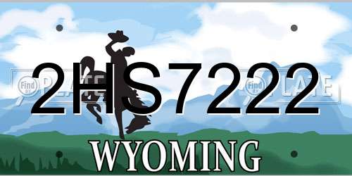 2HS7222 Wyoming License Plate