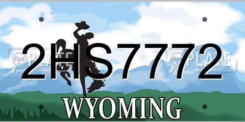 2HS7772 Wyoming License Plate