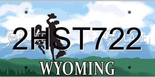 2HST722 Wyoming License Plate