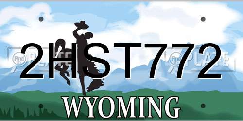 2HST772 Wyoming License Plate