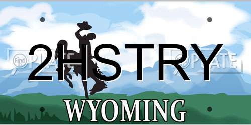 2HSTRY Wyoming License Plate