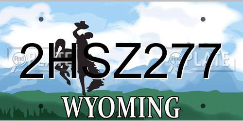 2HSZ277 Wyoming License Plate