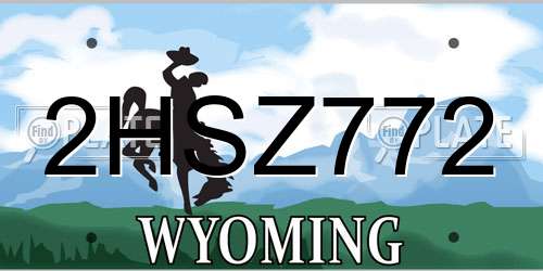 2HSZ772 Wyoming License Plate