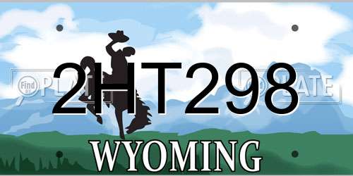 2HT298 Wyoming License Plate