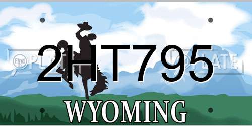 2HT795 Wyoming License Plate