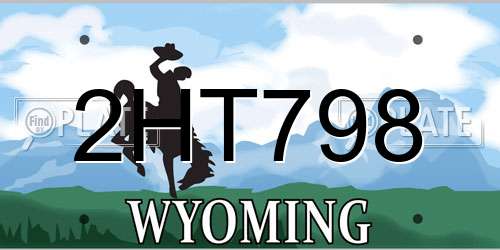 2HT798 Wyoming License Plate