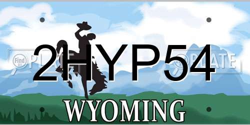 2HYP54 Wyoming License Plate