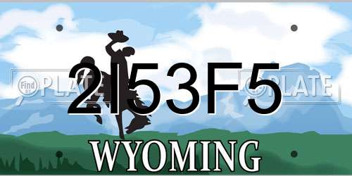 2I53F5 Wyoming License Plate
