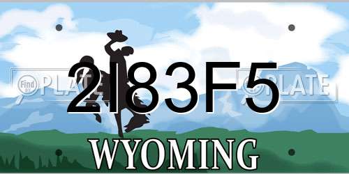 2I83F5 Wyoming License Plate