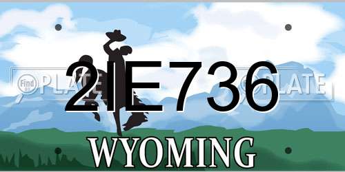 2IE736 Wyoming License Plate