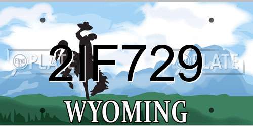 2IF729 Wyoming License Plate