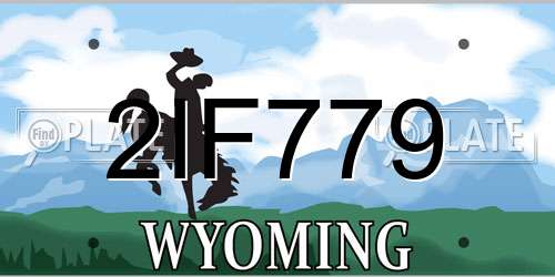 2IF779 Wyoming License Plate