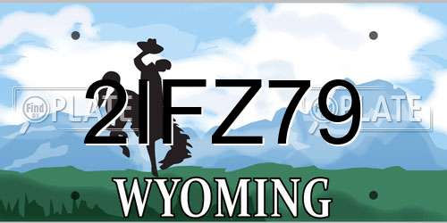 2IFZ79 Wyoming License Plate