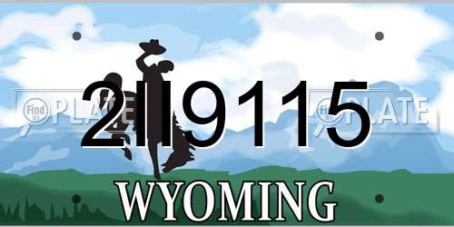 2II9115 Wyoming License Plate