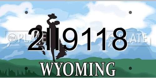 2II9118 Wyoming License Plate