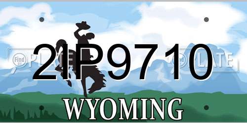 2IP9710 Wyoming License Plate