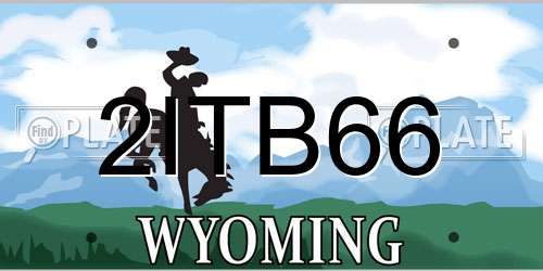 2ITB66 Wyoming License Plate