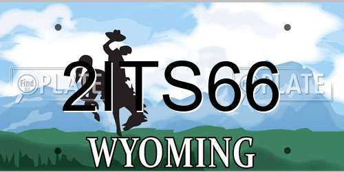 2ITS66 Wyoming License Plate