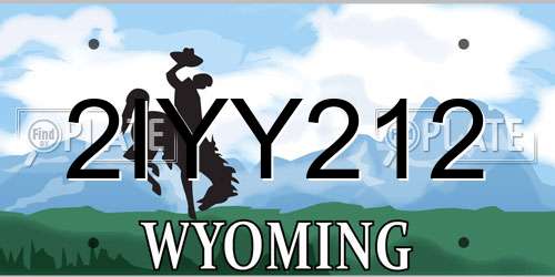2IYY212 Wyoming License Plate