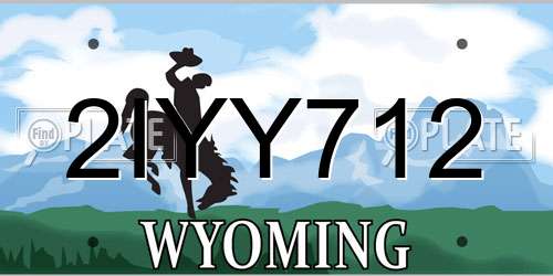 2IYY712 Wyoming License Plate