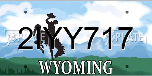 2IYY717 Wyoming License Plate