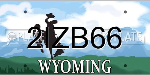 2IZB66 Wyoming License Plate