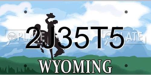 2J35T5 Wyoming License Plate