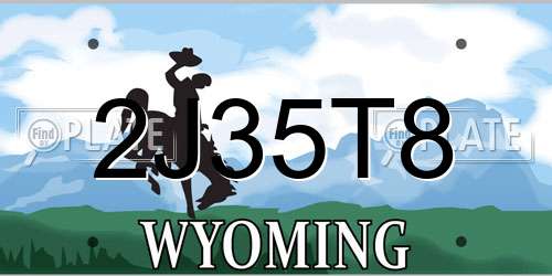 2J35T8 Wyoming License Plate