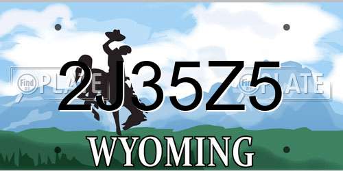 2J35Z5 Wyoming License Plate