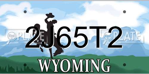 2J65T2 Wyoming License Plate