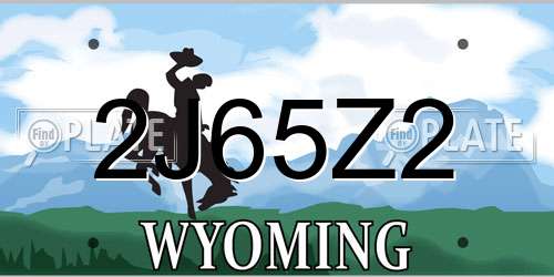 2J65Z2 Wyoming License Plate