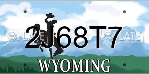 2J68T7 Wyoming License Plate
