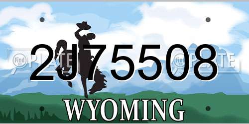 2J75508 Wyoming License Plate