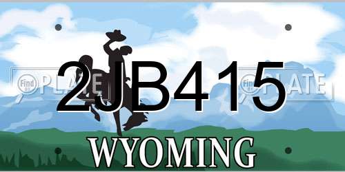2JB415 Wyoming License Plate