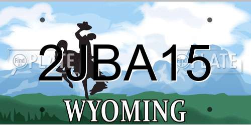 2JBA15 Wyoming License Plate