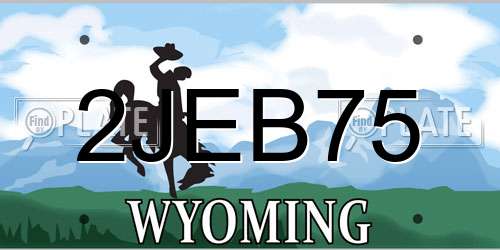 2JEB75 Wyoming License Plate