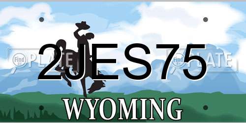 2JES75 Wyoming License Plate