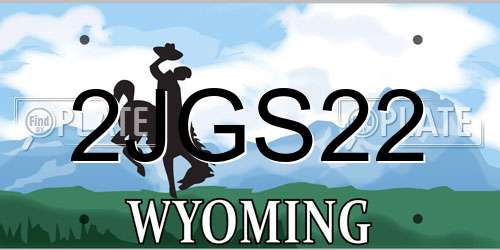 2JGS22 Wyoming License Plate