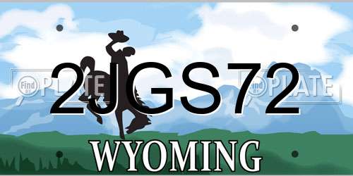 2JGS72 Wyoming License Plate