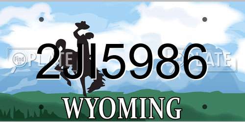 2JI5986 Wyoming License Plate