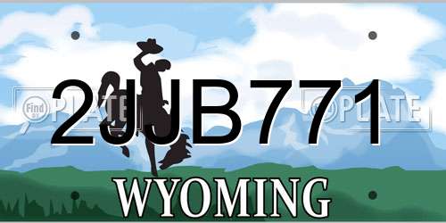 2JJB771 Wyoming License Plate
