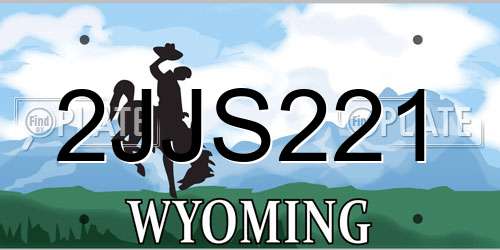 2JJS221 Wyoming License Plate