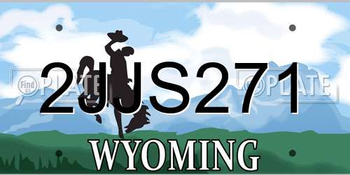2JJS271 Wyoming License Plate