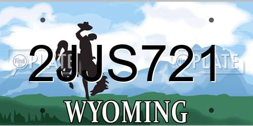 2JJS721 Wyoming License Plate