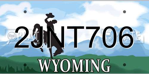 2JNT706 Wyoming License Plate