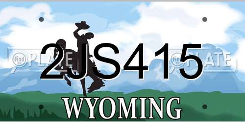 2JS415 Wyoming License Plate