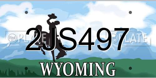 2JS497 Wyoming License Plate