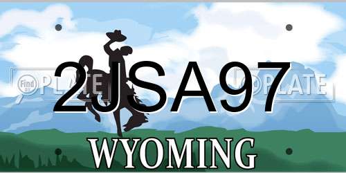 2JSA97 Wyoming License Plate
